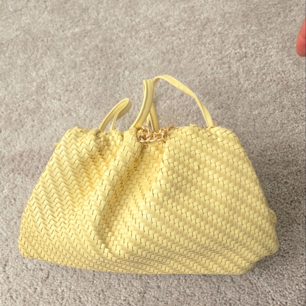 Anthropologie soft yellow clutch , one size